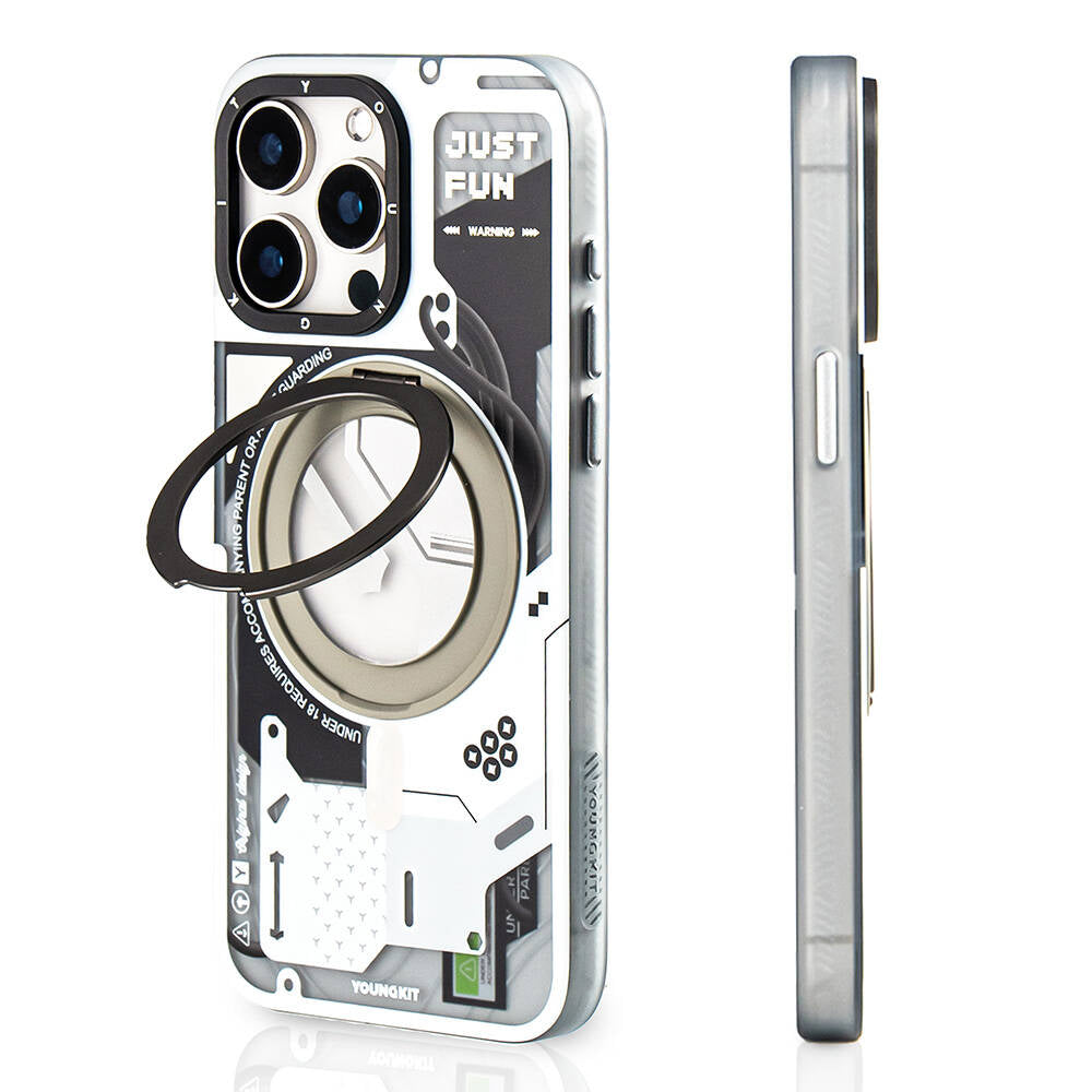 Youngkit 360° Standlı Starship Serisi iPhone 15 Pro Magsafe Şarj Özellikli Telefon Kılıfı - 1 Youngkit 360° Standlı Starship Serisi iPhone 15 Pro Magsafe Şarj Özellikli Telefon Kılıfı - 1